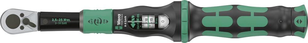 WERA Drehmomentschlüssel Click-Torque Lock A6 2,5-25Nm 1/4" Bitaufnahme