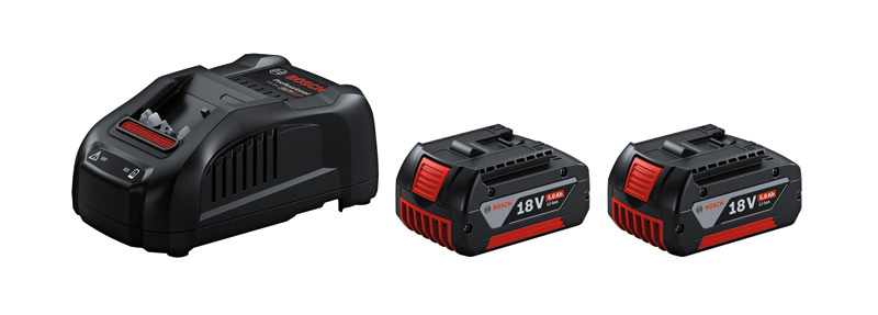 BOSCH Akku Starter-Set: 2 x GBA 18 Volt, 5.0 Ah und GAL 1880 CV