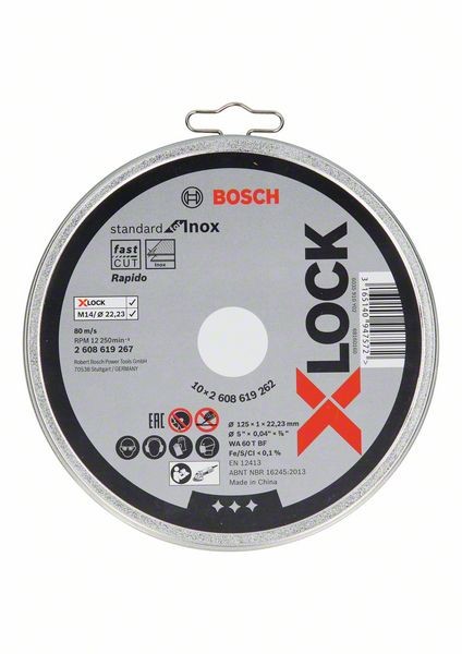 BOSCH X-LOCK Standard for Inox 10 x 125 x 1 x 22,23 mm Trennscheibe gerade