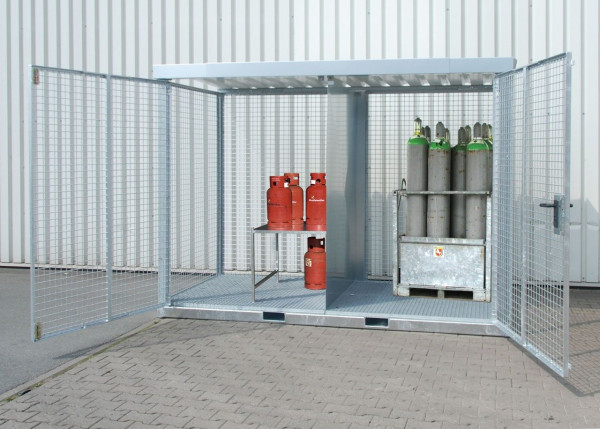 BAUER Gasflaschen-Container GFC-E/G M4, feuerverzinkt