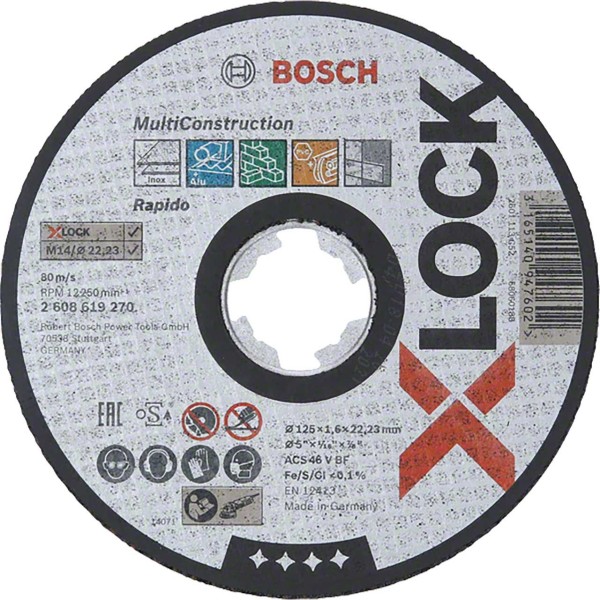 BOSCH X-LOCK Multi Material 125 x 1,6 x 22,23 Trennscheibe gerade