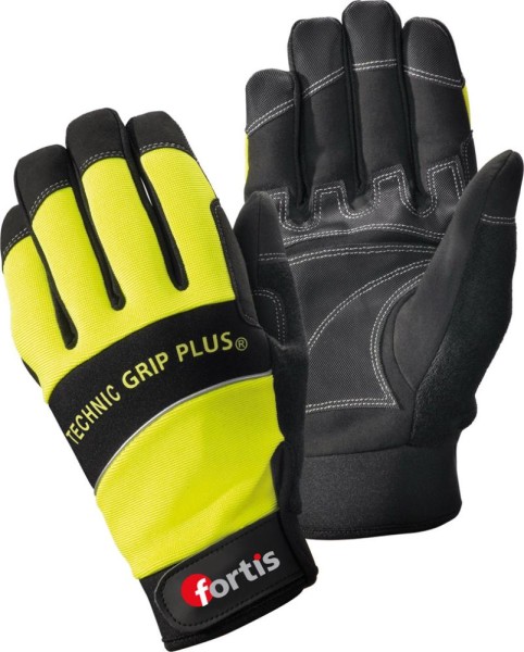 FORTIS Handschuh Technic Grip Plus, Gr.10, gelb/schwarz