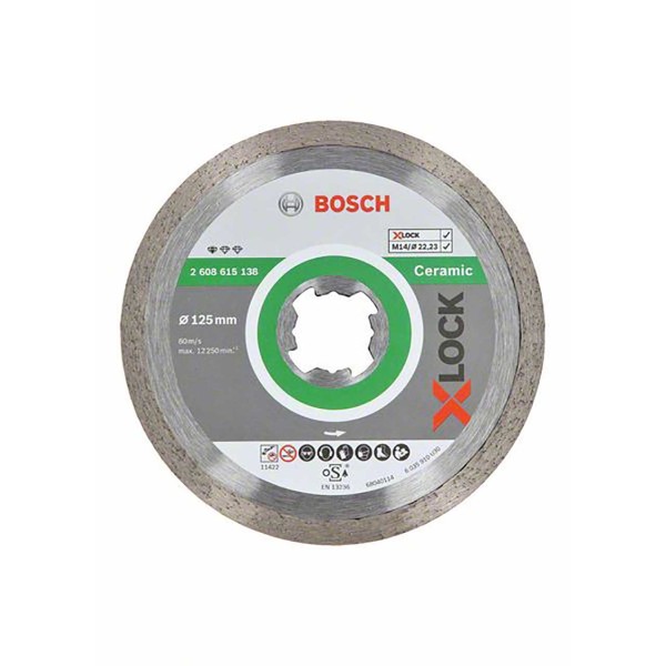 BOSCH X-LOCK Diamanttrennscheibe Standard for Ceramic 125 x 22,23 x 1,6 x 7