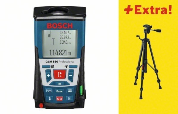 Bosch Laser-Entfernungsmesser GLM 150 + BS150