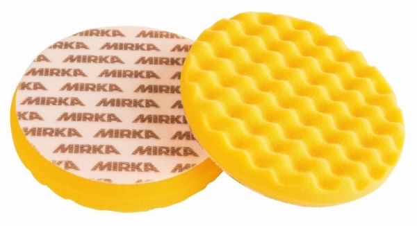 MIRKA Schaumstoffpad PRO 85 mm gelb gewaffelt, 2/Pack