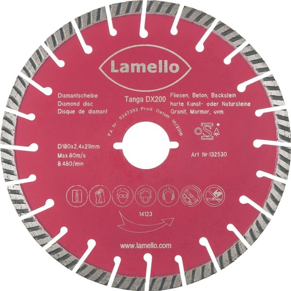 LAMELLO Tanga DX200 Trennscheibe, DP, Ø180x2.4xØ29 mm, mit Schnellspann-Aufnahme